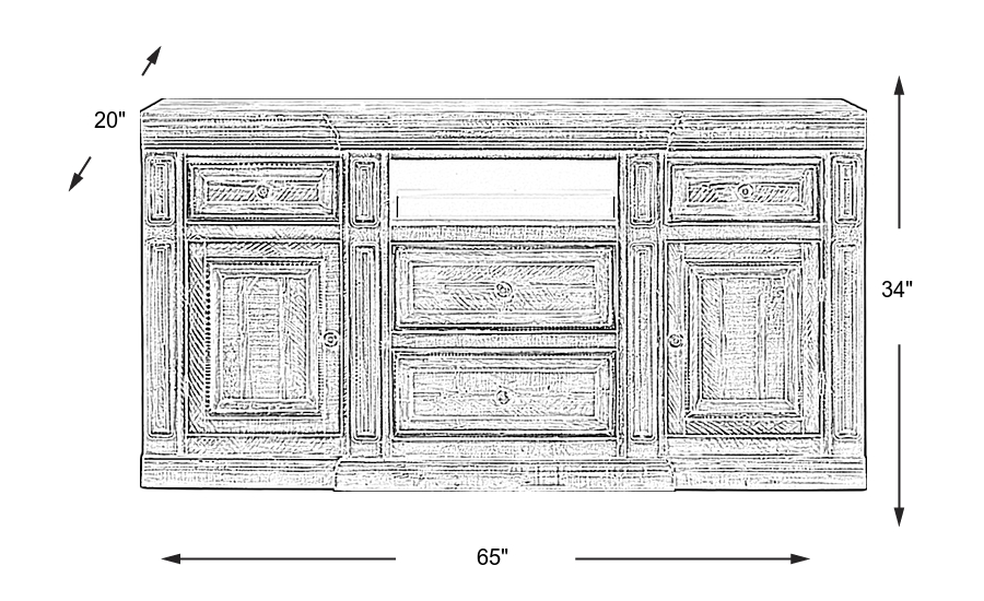 Dimension Image. Please refer to the Dimension Tab on this page for dimension details.