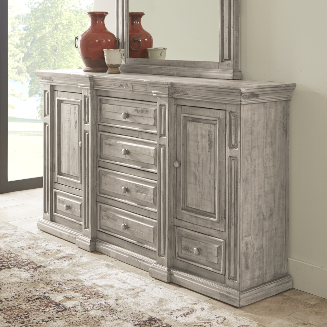 Cindy Crawford Home Pine Manor Gray 5 Pc King Panel Bedroom - Thumbnail - Image 5