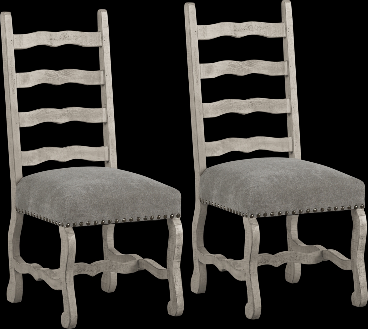 Pine Manor Gray Ladder Back Side Chair, Set of 2 - Thumbnail - Image 1