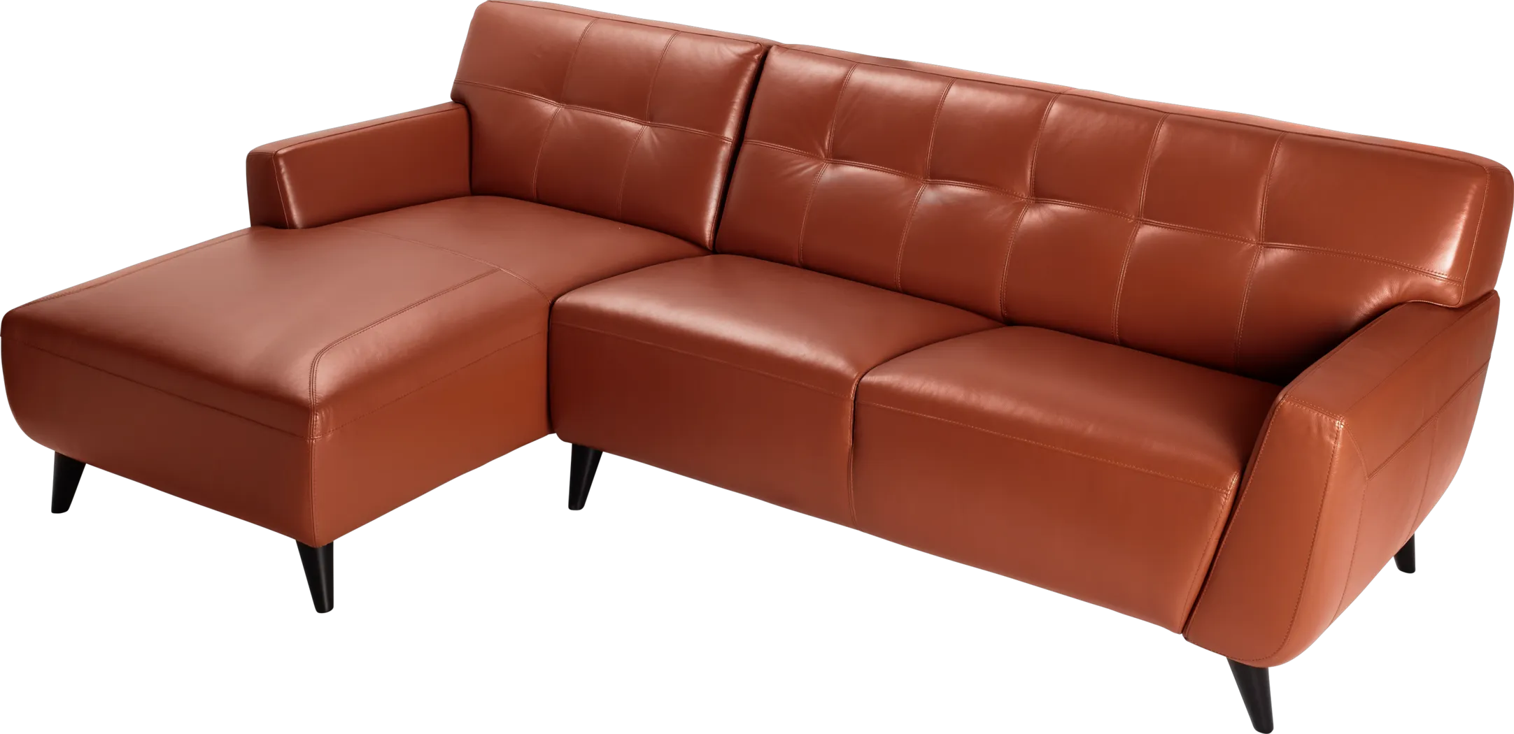 Cindy Crawford Home Portofino Terracotta Leather 2 Pc Sectional - Thumbnail - Image 1