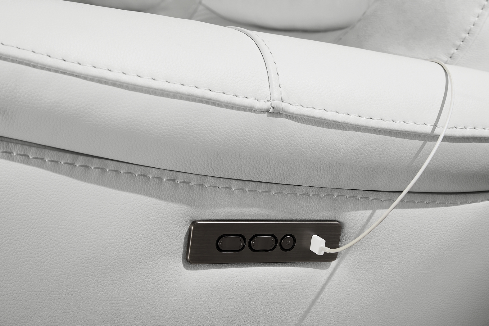 Regis Park Gray Leather 9 Pc Dual Power Reclining Sectional Living Room - Thumbnail - Image 6