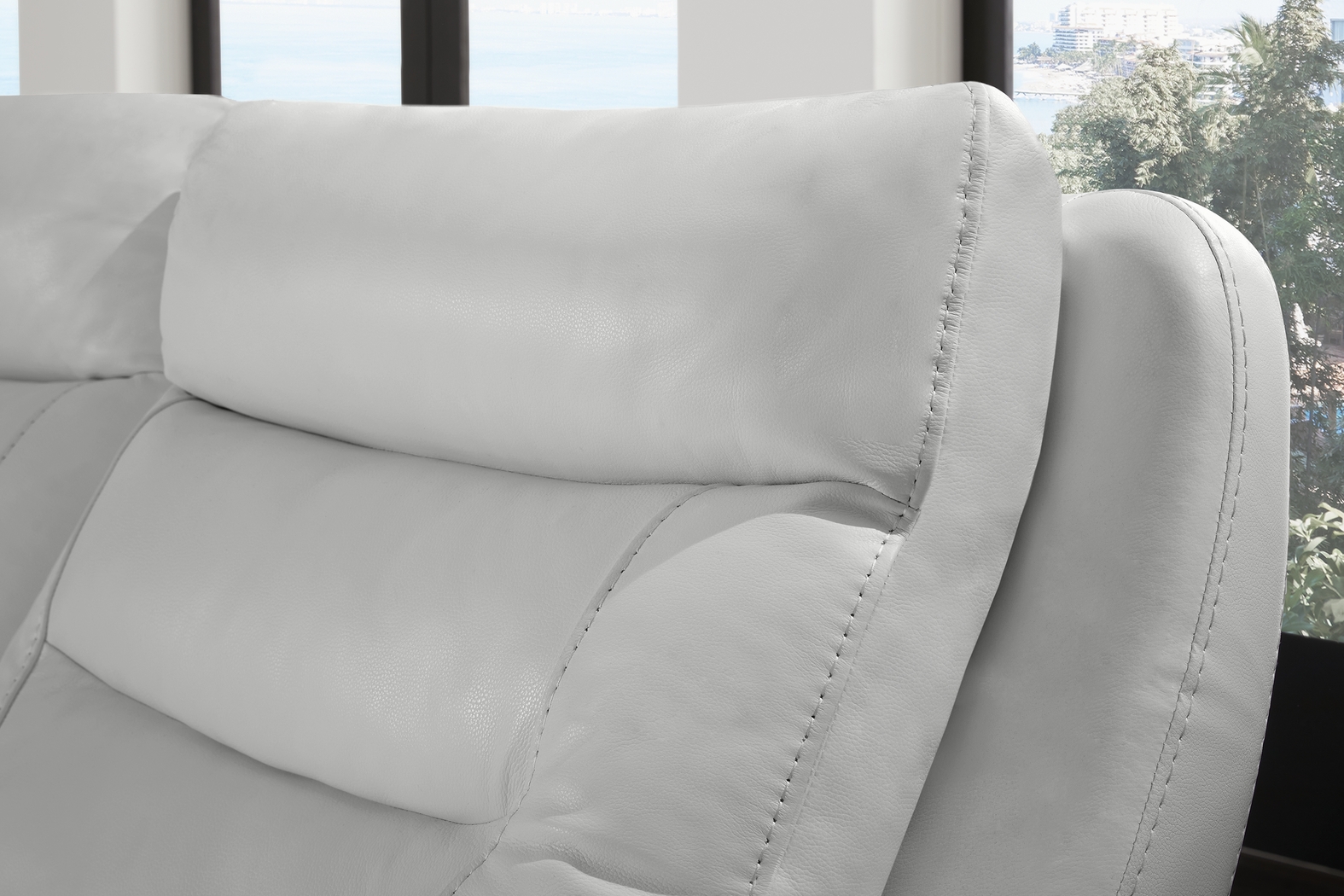 Regis Park Gray Leather 9 Pc Dual Power Reclining Sectional Living Room - Thumbnail - Image 8