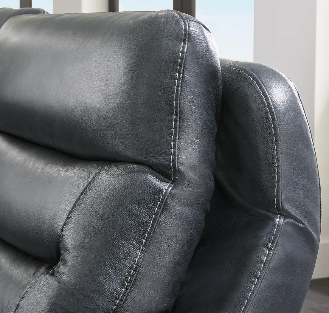 Regis Park Midnight Leather 5 Pc Dual Power Reclining Sectional - Image 5