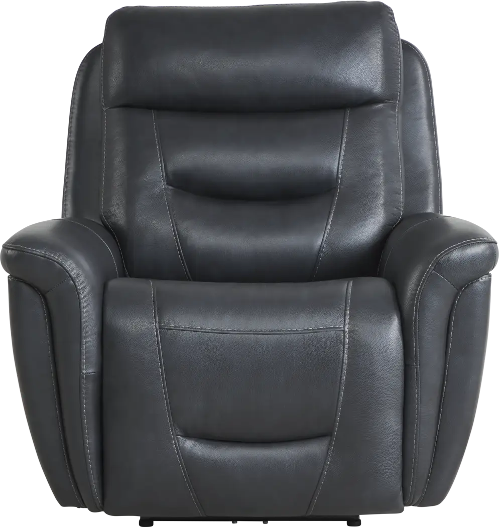 Regis Park Midnight Leather Dual Power Recliner - Thumbnail - Image 2
