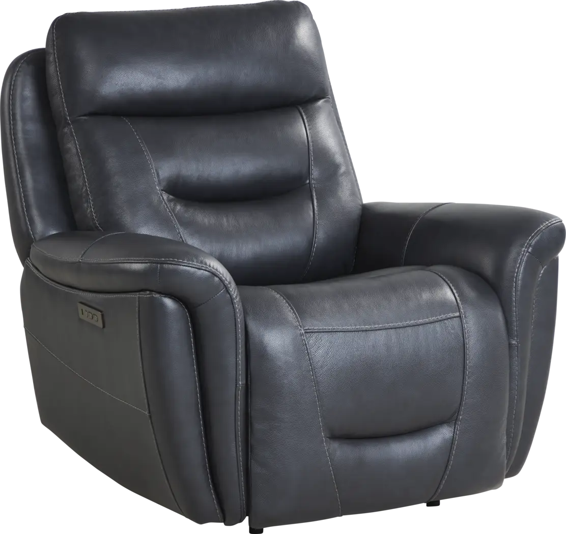 Regis Park Midnight Leather Dual Power Recliner - Thumbnail - Image 3