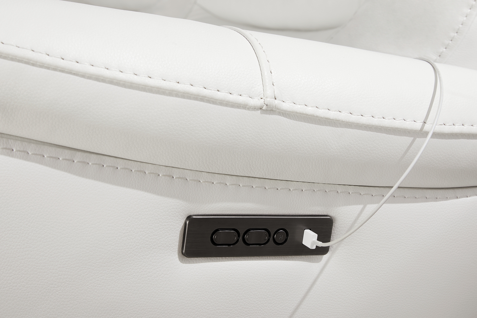 Regis Park White Leather 9 Pc Dual Power Reclining Sectional Living Room - Thumbnail - Image 7