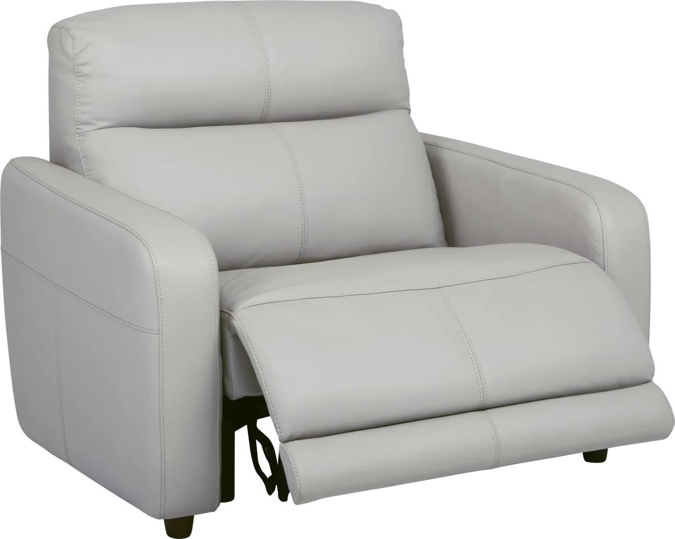 Cindy Crawford Home Salento Gray Leather Power Recliner - Thumbnail - Image 2