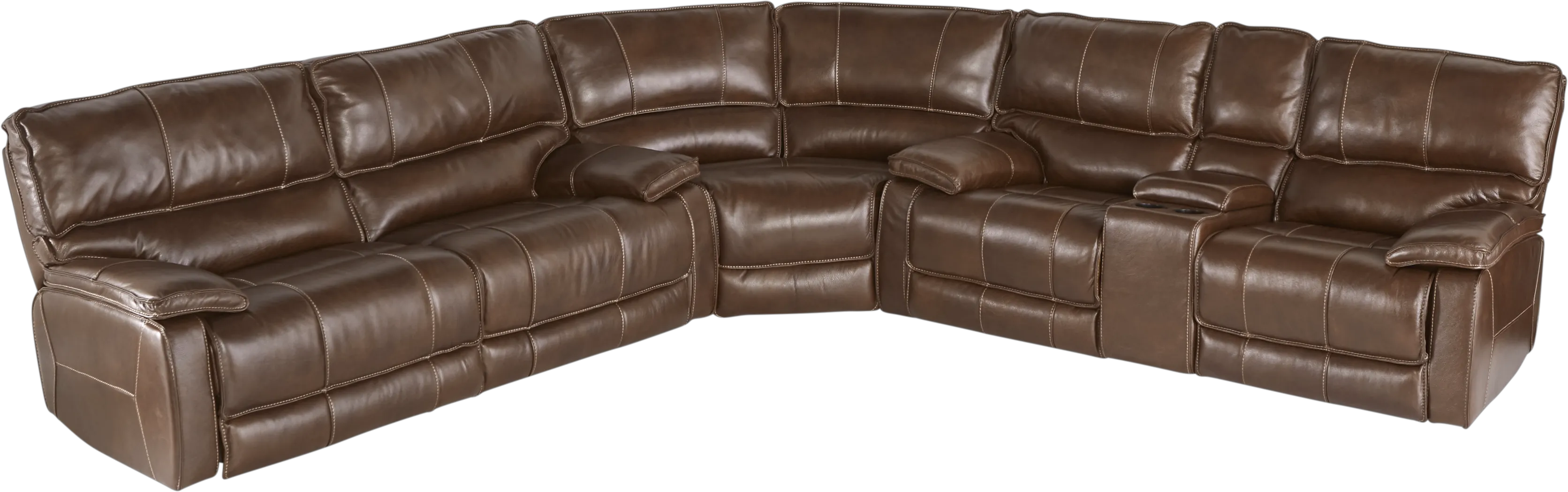 Cindy Crawford Home Salina Brown 3 Pc Reclining Sectional - Thumbnail - Image 1