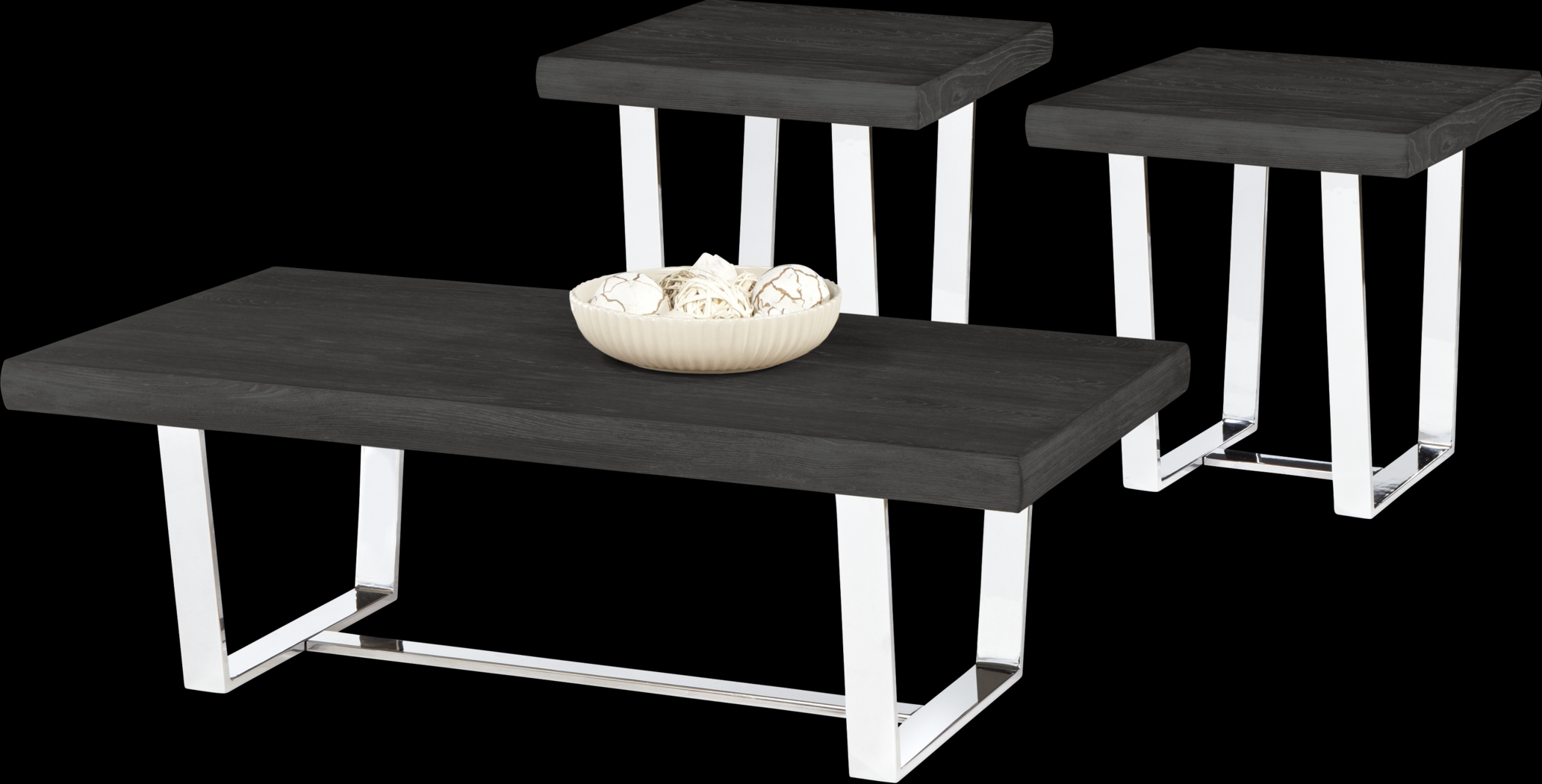 Cindy Crawford Home San Francisco Black 3 Pc Table Set - Thumbnail - Image 1