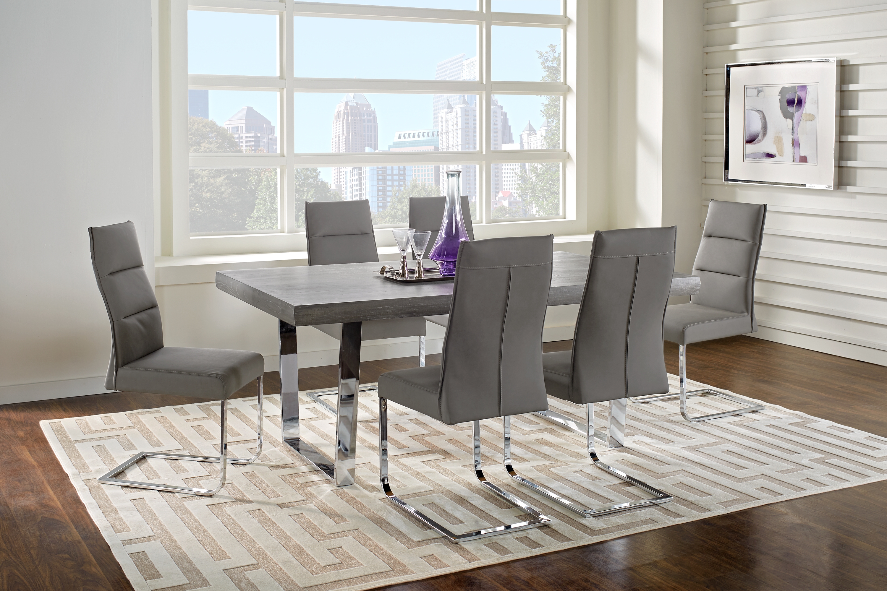 San Francisco Gray 5 Pc Dining Room with Gray Side Chairs - Thumbnail - Image 1