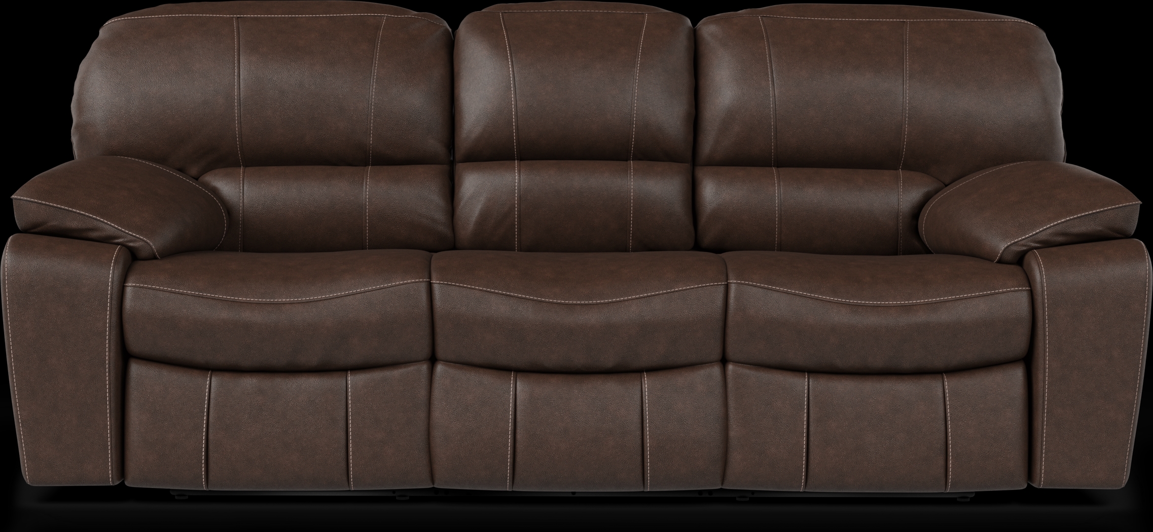 San Gabriel Brown Leather 7 Pc Reclining Living Room - Thumbnail - Image 2