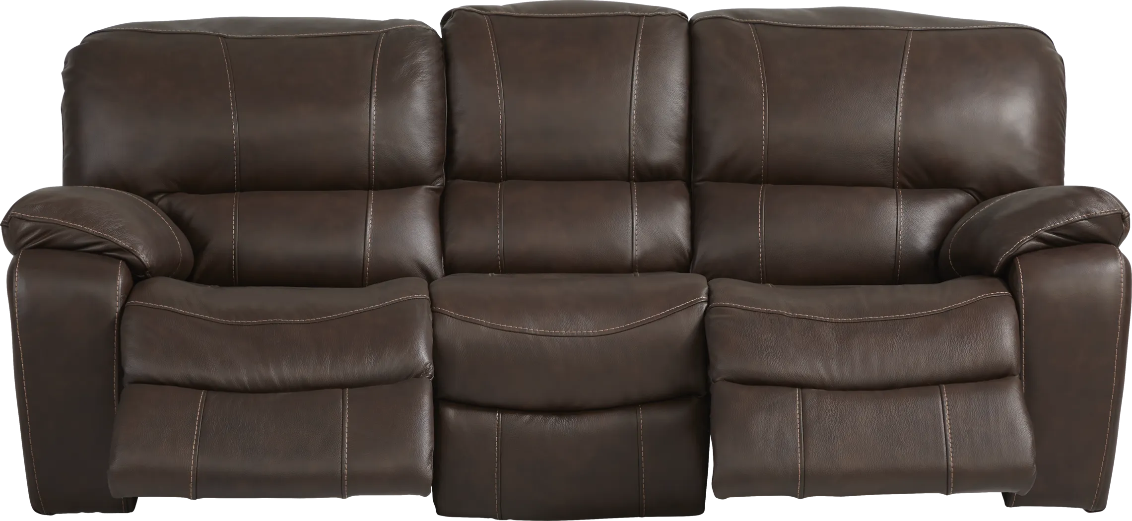 Cindy Crawford Home San Gabriel Brown Leather Reclining Sofa - Thumbnail - Image 2