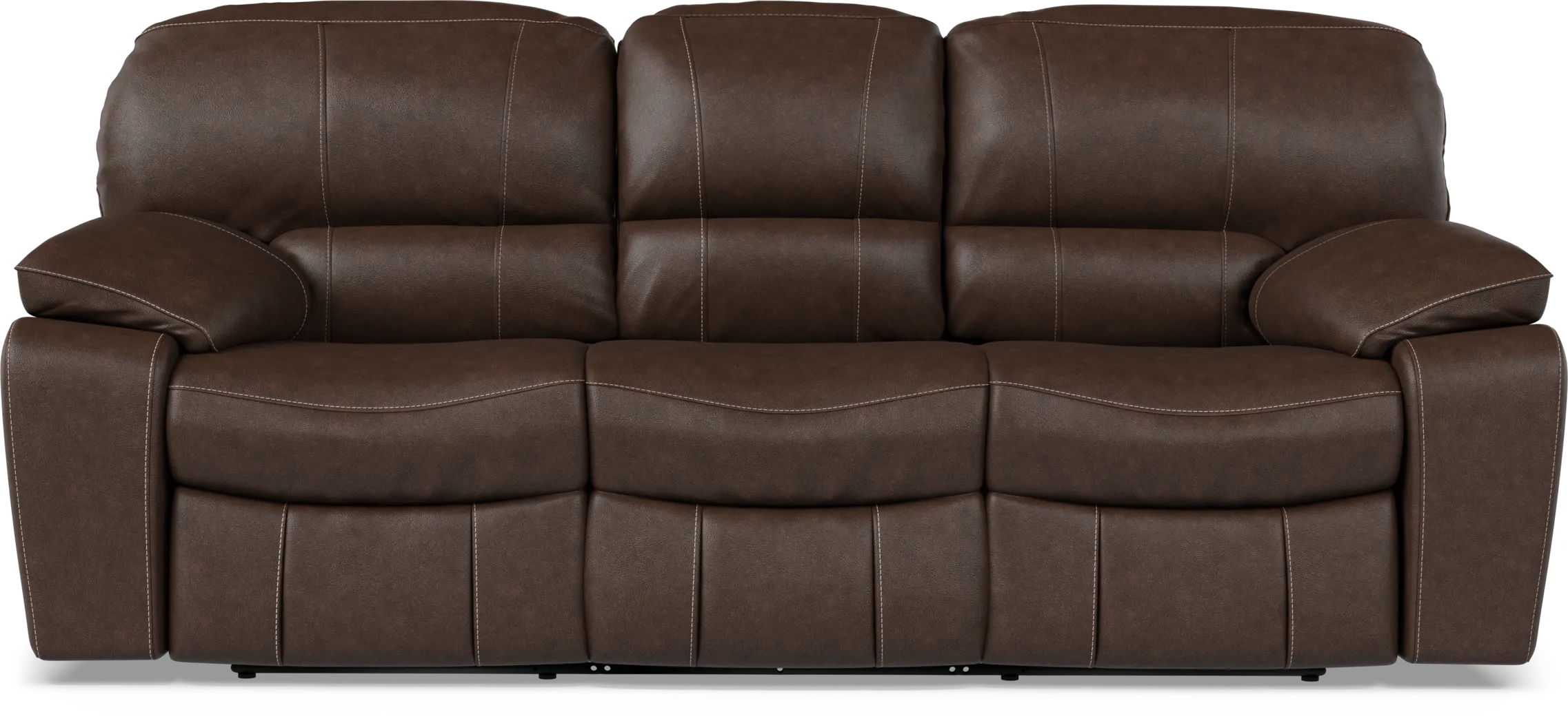 Cindy Crawford Home San Gabriel Brown Leather Reclining Sofa - Thumbnail - Image 1