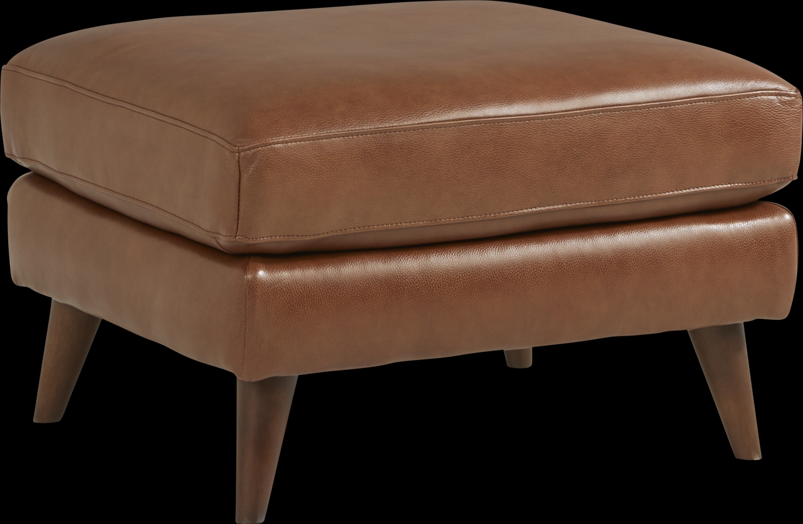 Cindy Crawford Home San Salerno Saddle Leather Ottoman - Thumbnail - Image 1
