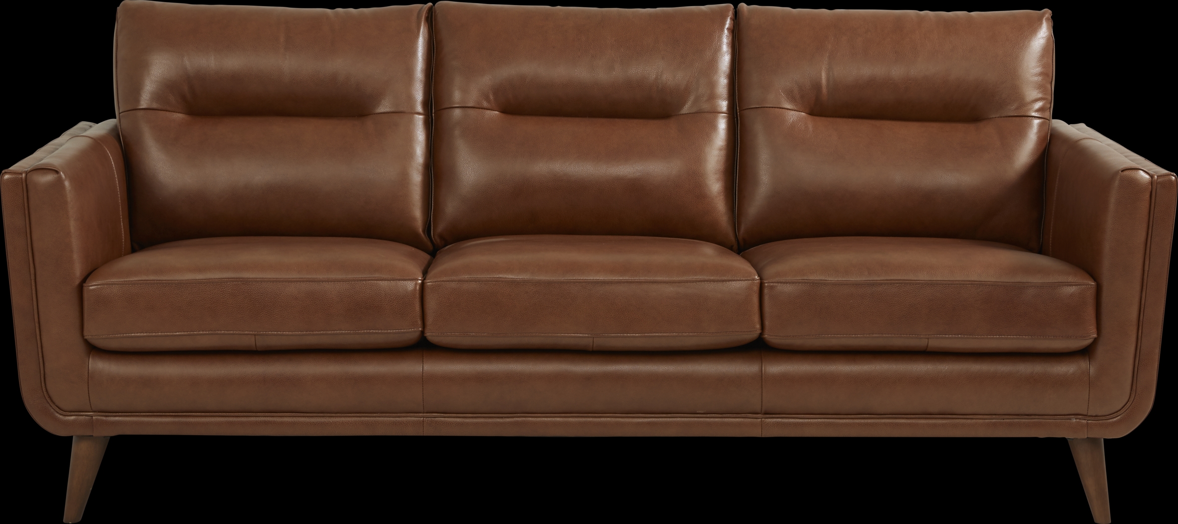 Cindy Crawford Home San Salerno Saddle Leather 3 Pc Living Room - Thumbnail - Image 2