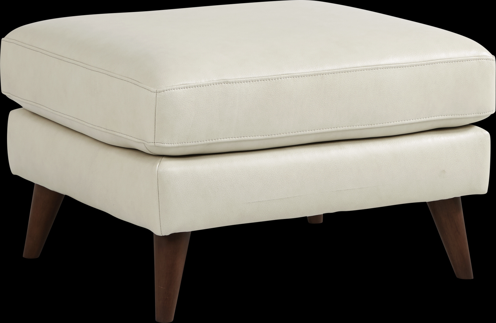 Cindy Crawford Home San Salerno Stone Leather Ottoman - Thumbnail - Image 1