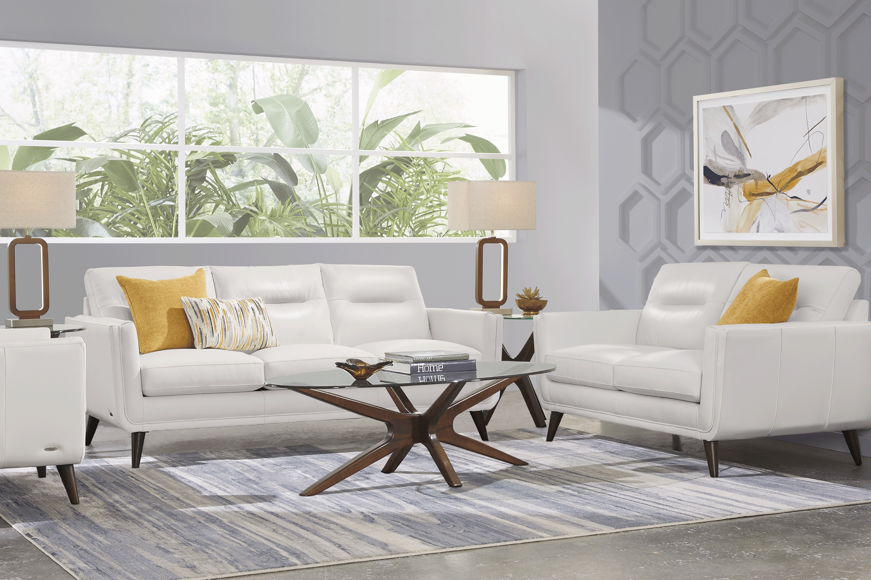 San Salerno White 2 Pc Living Room - Thumbnail - Image 1