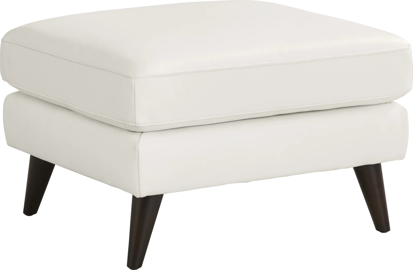 San Salerno White Leather Ottoman - Thumbnail - Image 2
