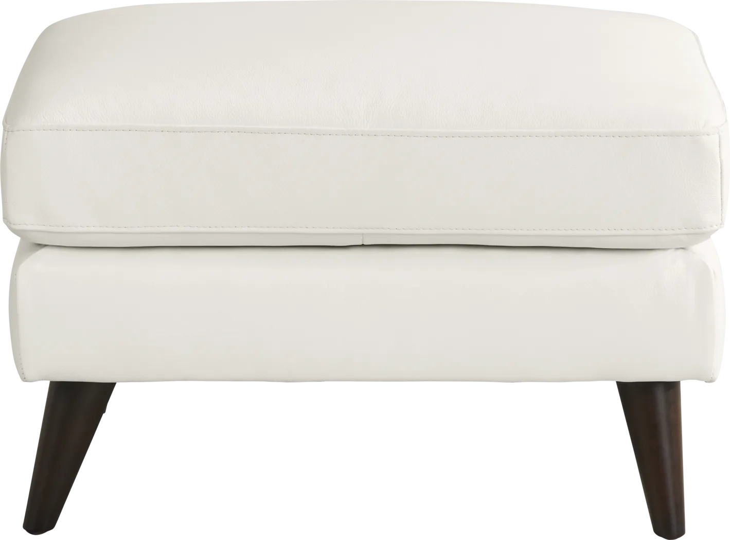 San Salerno White Leather Ottoman - Thumbnail - Image 1