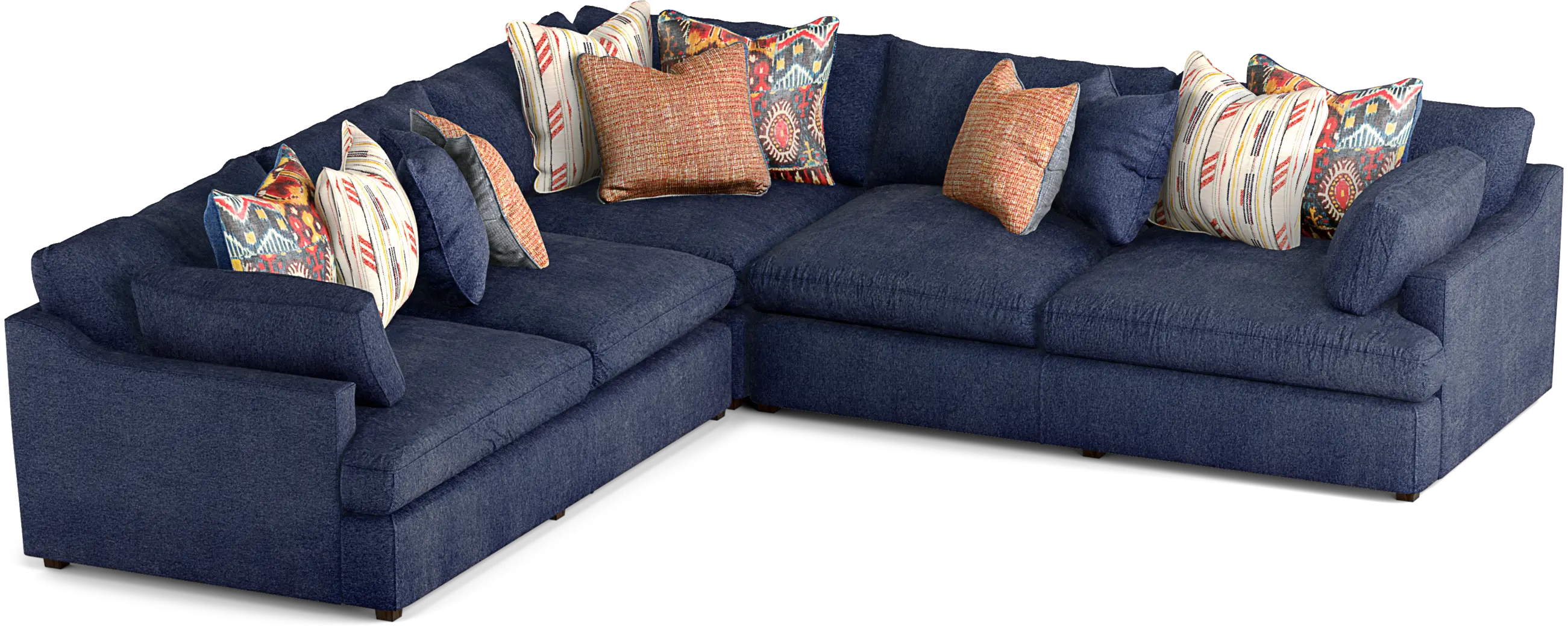 Cindy Crawford Home Scottsdale Navy 3 Pc Sectional - Thumbnail - Image 1