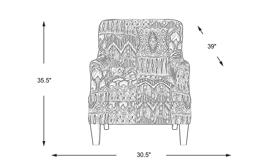 Dimension Image. Please refer to the Dimension Tab on this page for dimension details.
