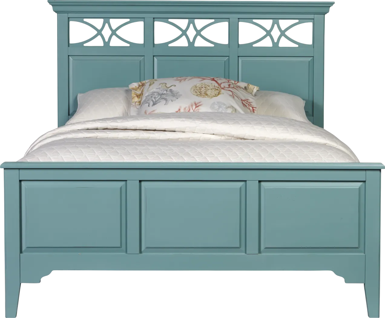 Cindy Crawford Home Seaside Blue/Green 3 Pc Queen Panel Bed - Thumbnail - Image 1