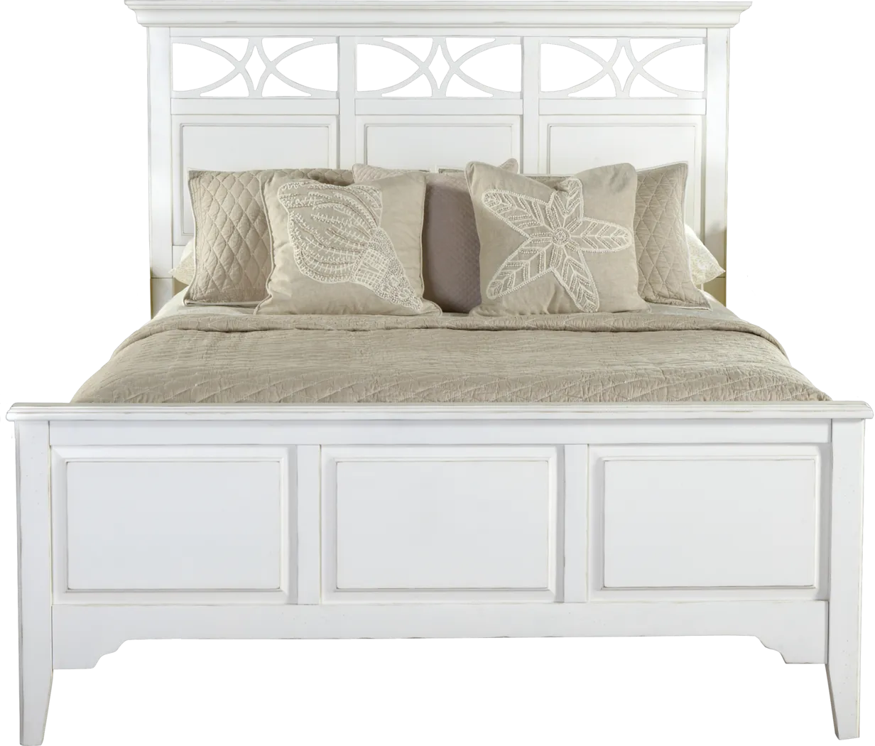 Cindy Crawford Home Seaside White Panel 3 Pc Queen Bed - Thumbnail - Image 1
