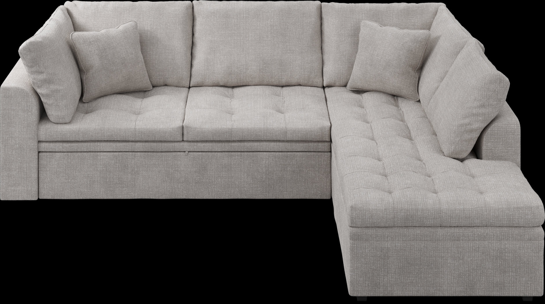 Sheridan Square Gray 5 Pc Sleeper Sectional Living Room - Thumbnail - Image 6