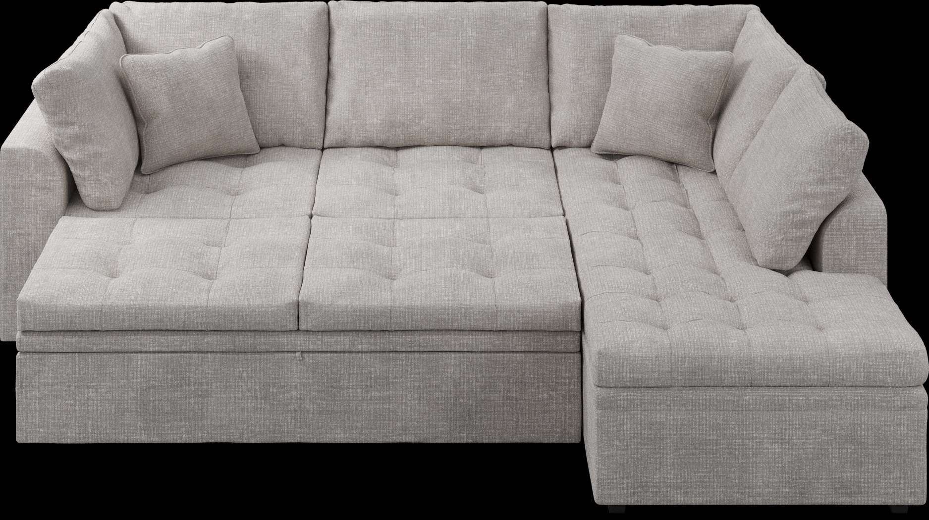 Sheridan Square Gray 5 Pc Sleeper Sectional Living Room - Thumbnail - Image 7