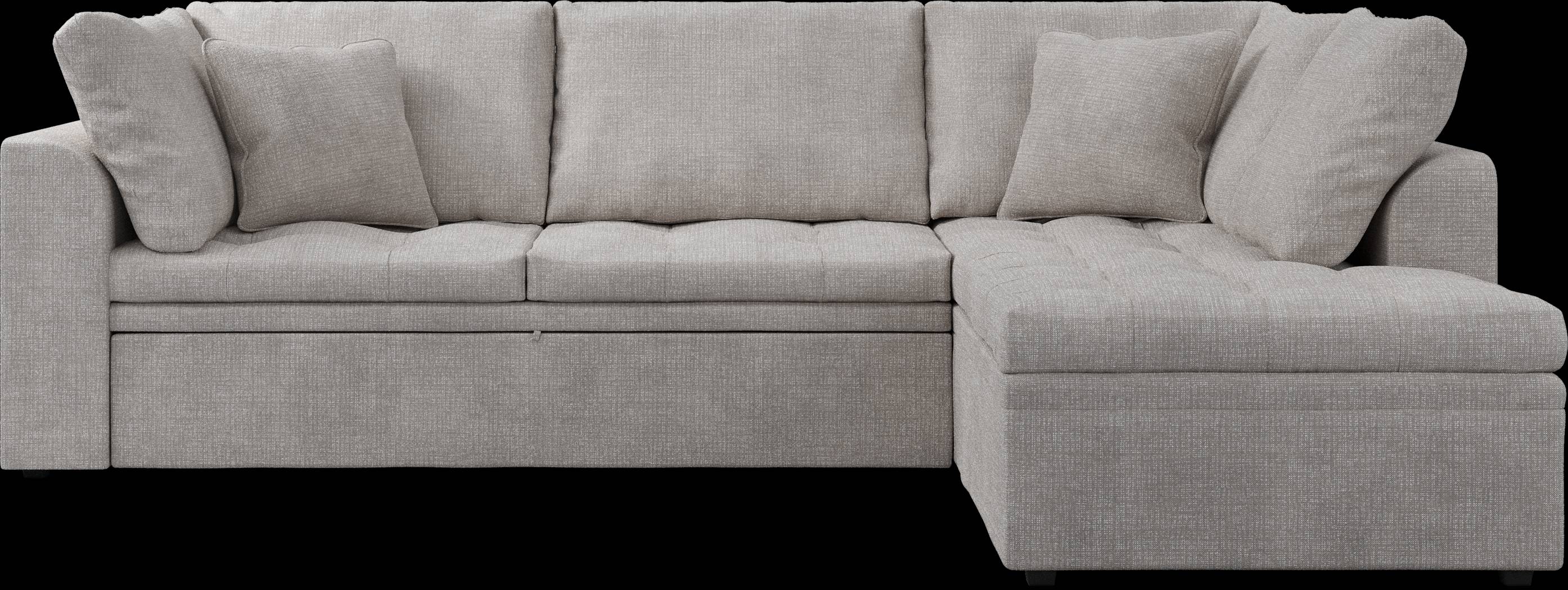 Sheridan Square Gray 2 Pc Sleeper Sectional - Thumbnail - Image 1