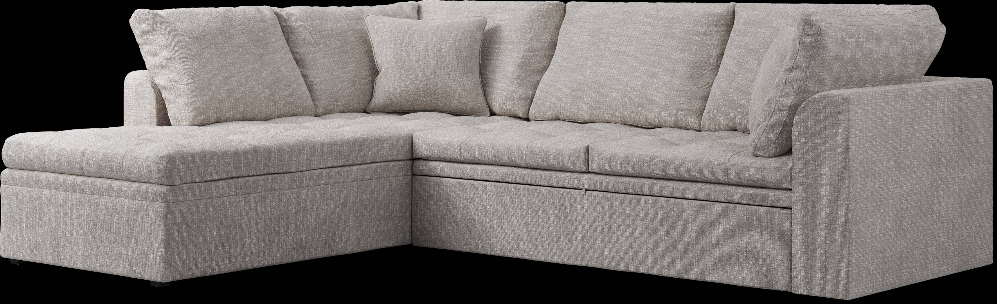 Sheridan Square Gray 4 Pc Sleeper Sectional Living Room - Thumbnail - Image 4