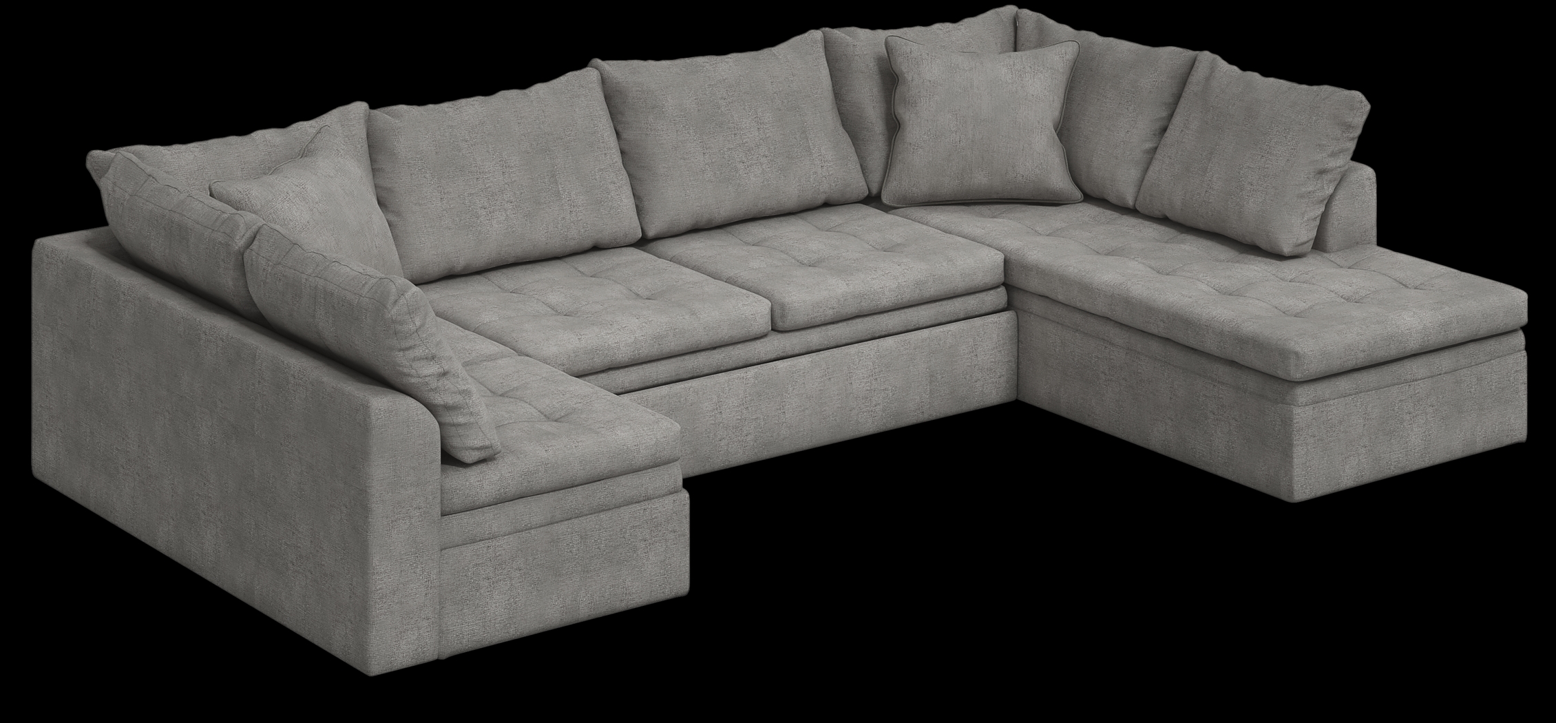 Sheridan Square Gray 3 Pc Sleeper Sectional - Thumbnail - Image 4