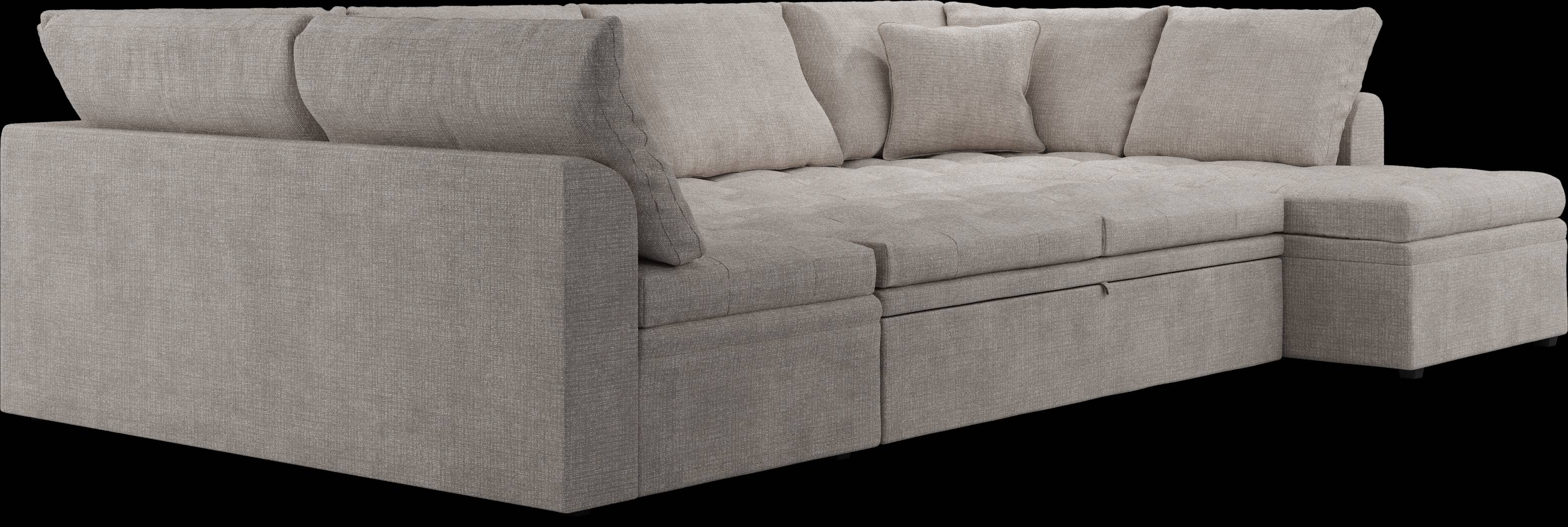 Sheridan Square Gray 5 Pc Sleeper Sectional Living Room - Thumbnail - Image 5