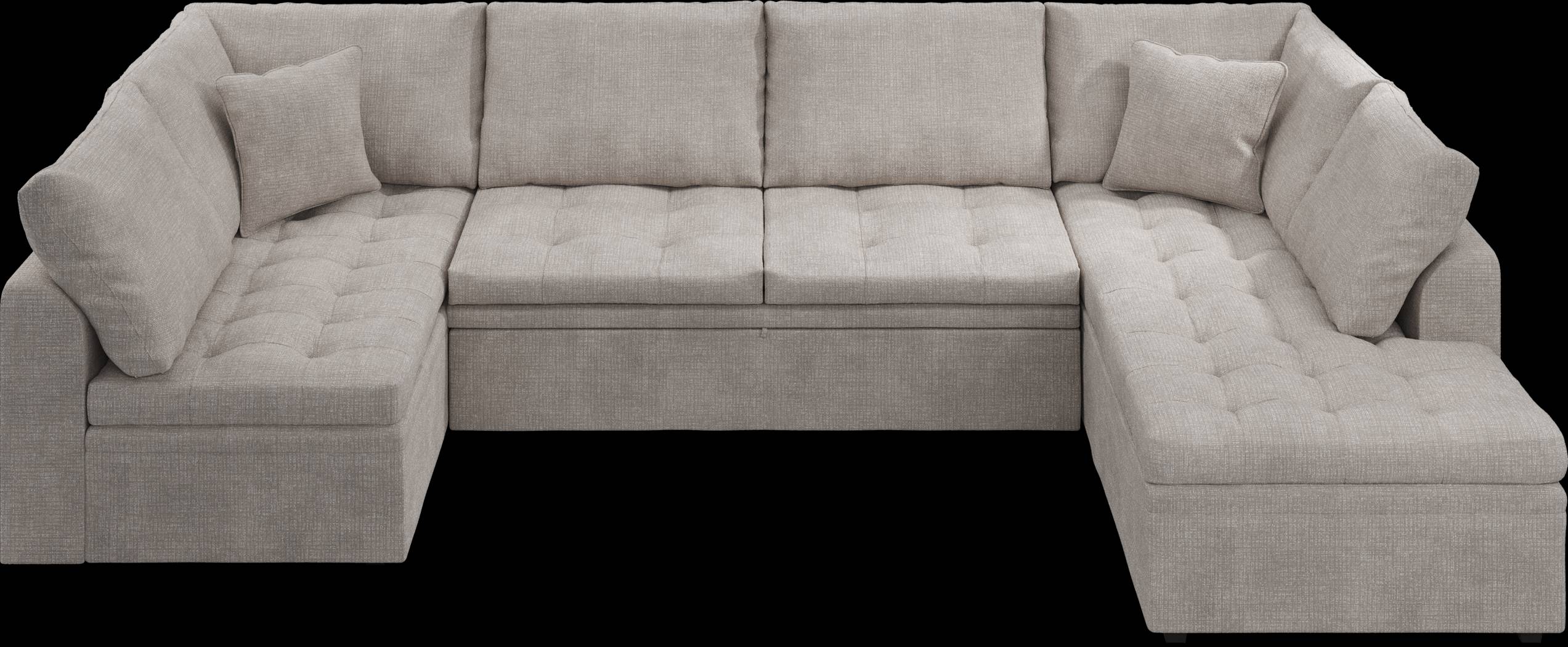 Sheridan Square Gray 5 Pc Sleeper Sectional Living Room - Thumbnail - Image 6