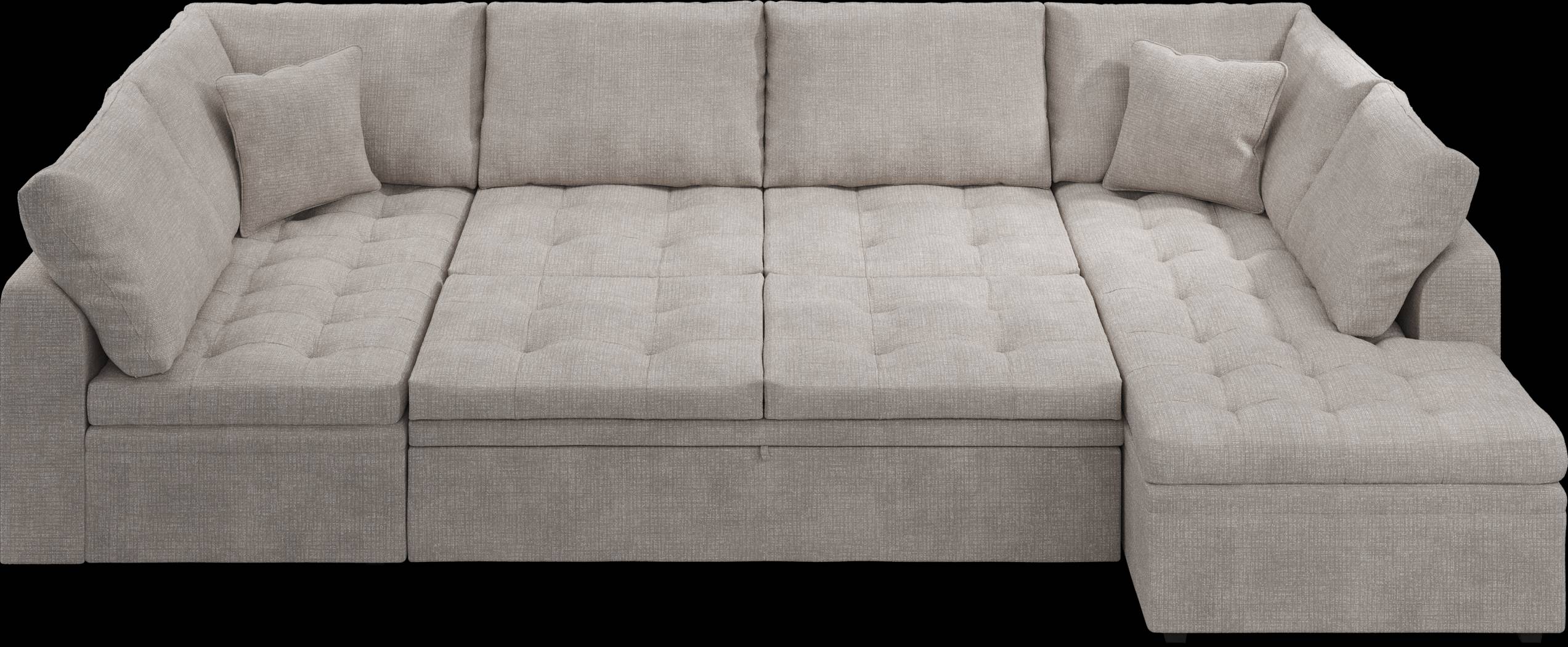 Sheridan Square Gray 5 Pc Sleeper Sectional Living Room - Thumbnail - Image 7