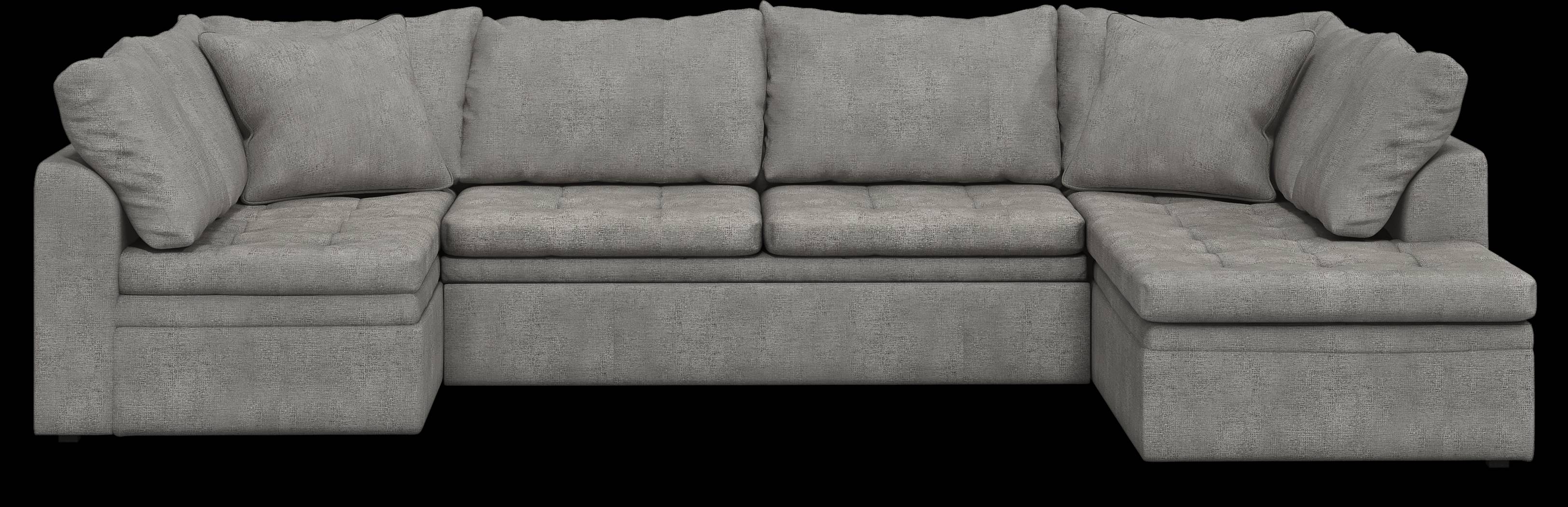 Sheridan Square Gray 3 Pc Sleeper Sectional - Thumbnail - Image 1