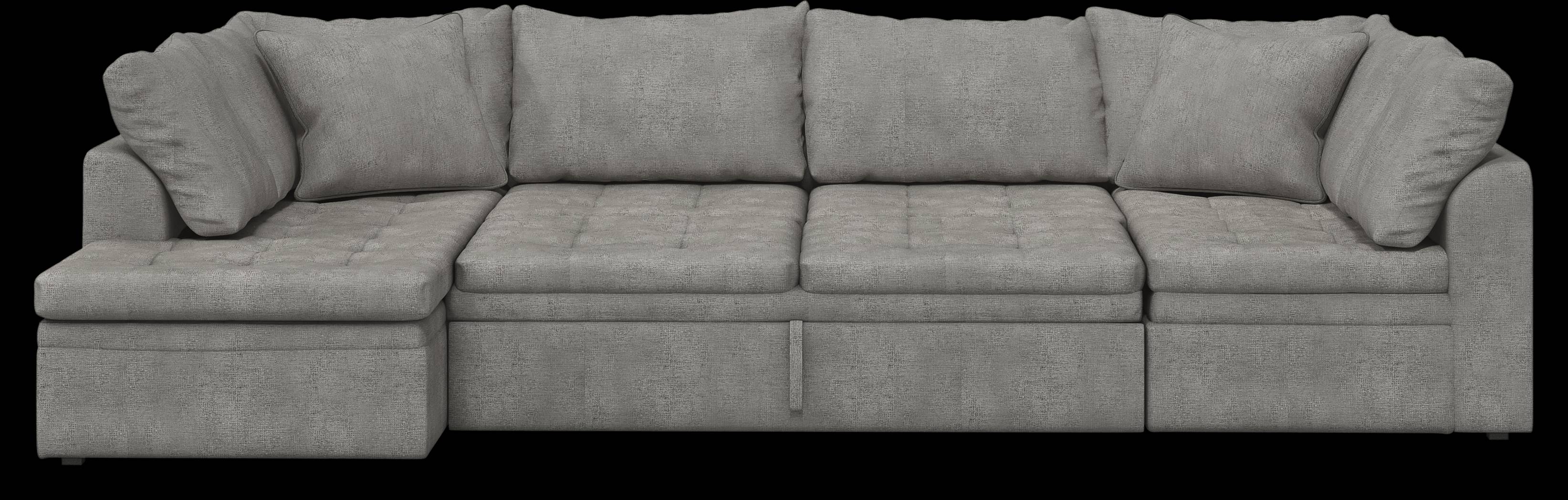 Sheridan Square Gray 5 Pc Sleeper Sectional Living Room - Thumbnail - Image 3