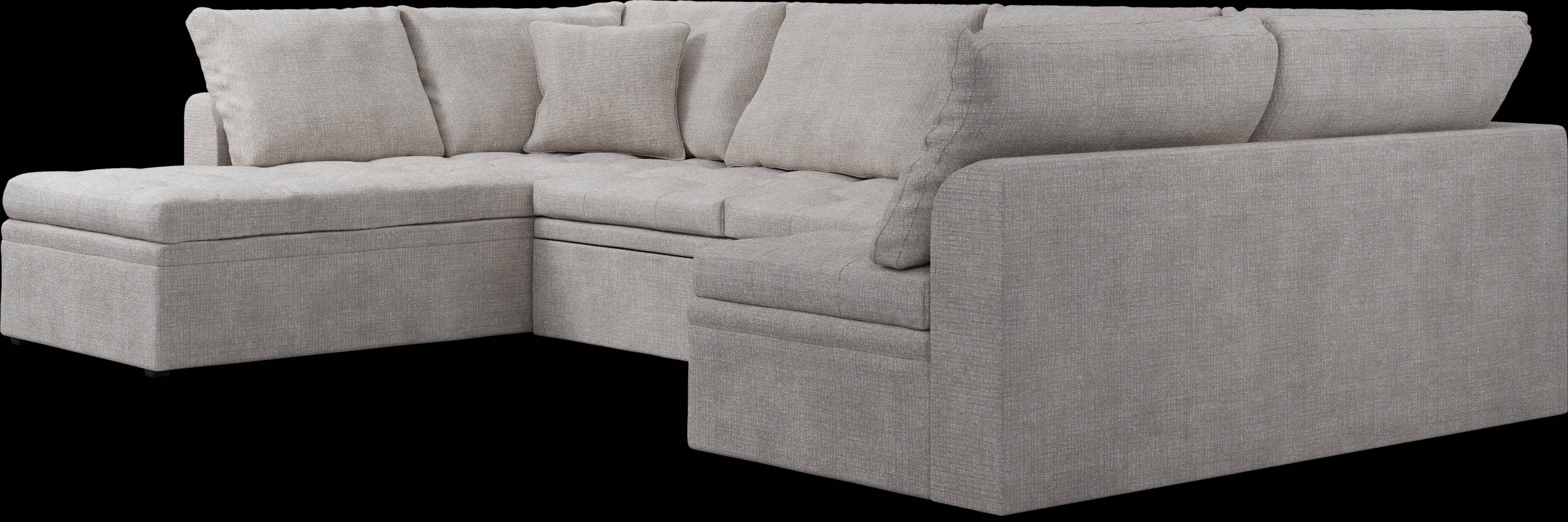 Sheridan Square Gray 5 Pc Sleeper Sectional Living Room - Thumbnail - Image 4