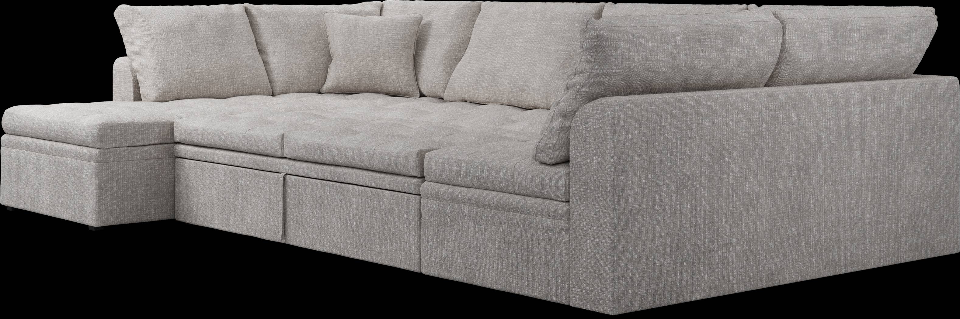 Sheridan Square Gray 5 Pc Sleeper Sectional Living Room - Thumbnail - Image 5