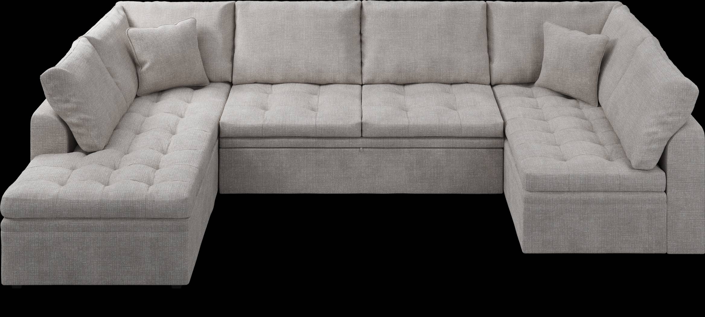 Sheridan Square Gray 5 Pc Sleeper Sectional Living Room - Thumbnail - Image 6