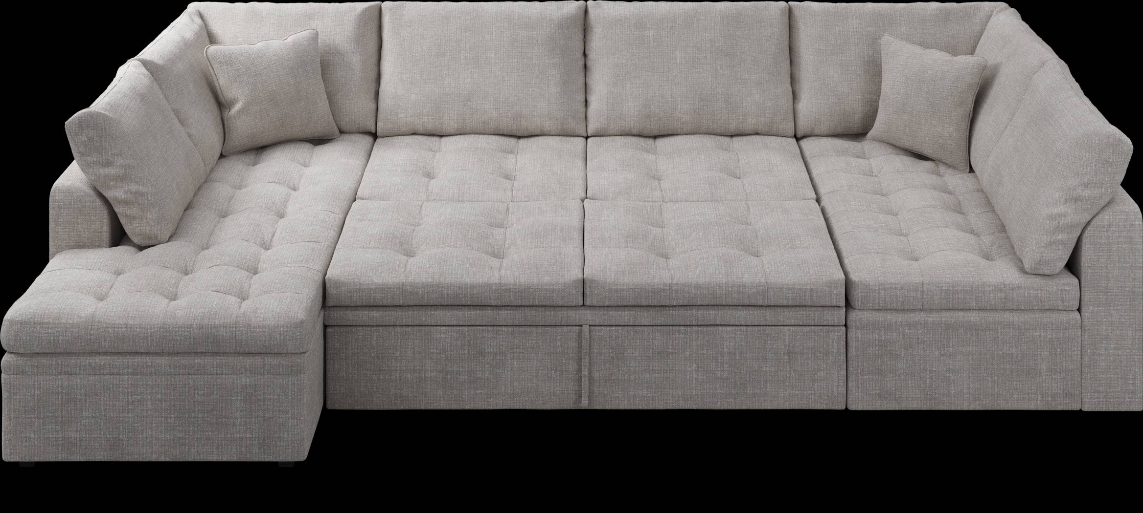 Sheridan Square Gray 5 Pc Sleeper Sectional Living Room - Thumbnail - Image 7