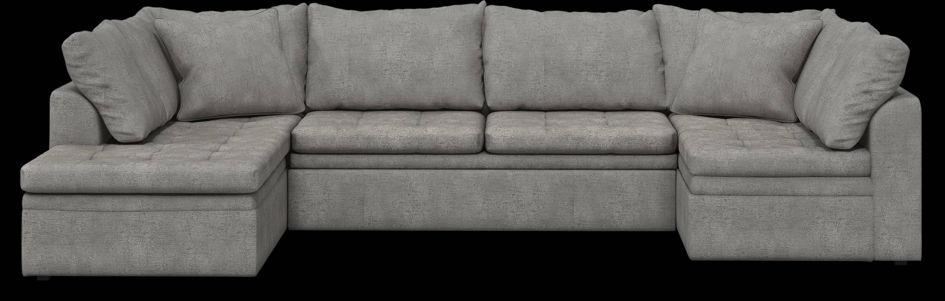 Sheridan Square Gray 5 Pc Sleeper Sectional Living Room - Thumbnail - Image 2