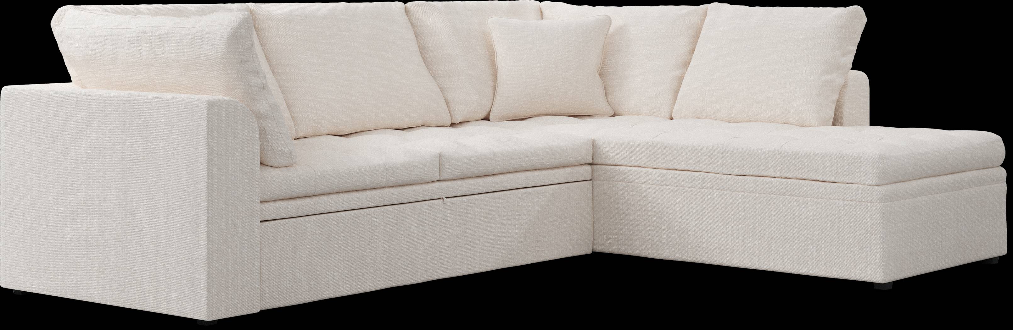 Cindy Crawford Home Sheridan Square Off-White 5 Pc Sleeper Sectional Living Room - Thumbnail - Image 5