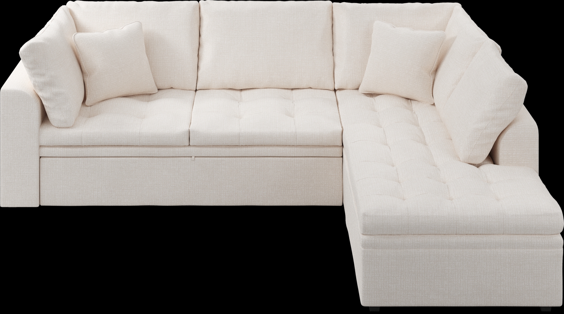 Cindy Crawford Home Sheridan Square Off-White 5 Pc Sleeper Sectional Living Room - Thumbnail - Image 7