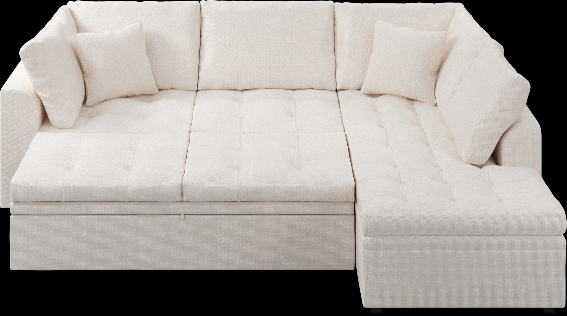 Cindy Crawford Home Sheridan Square Off-White 5 Pc Sleeper Sectional Living Room - Thumbnail - Image 8