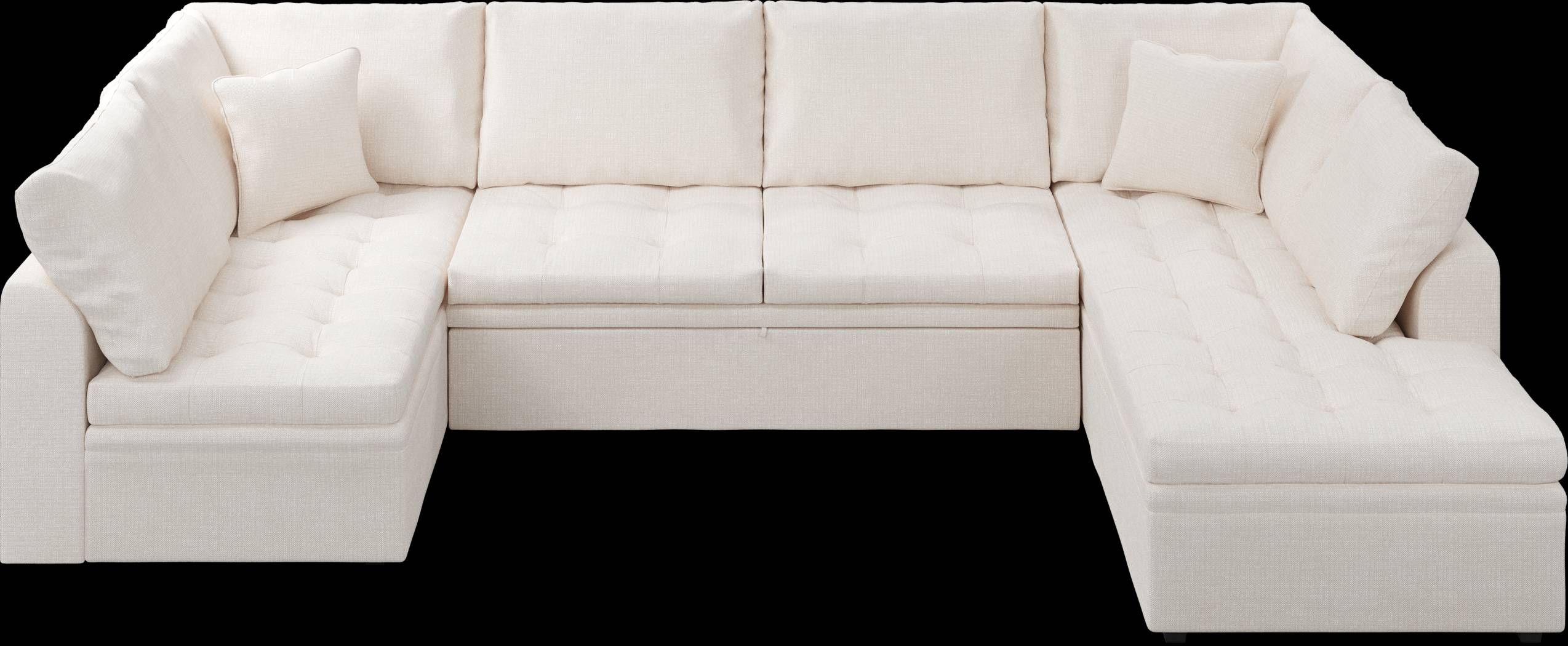 Sheridan Square Off-White 5 Pc Sleeper Sectional Living Room - Thumbnail - Image 6