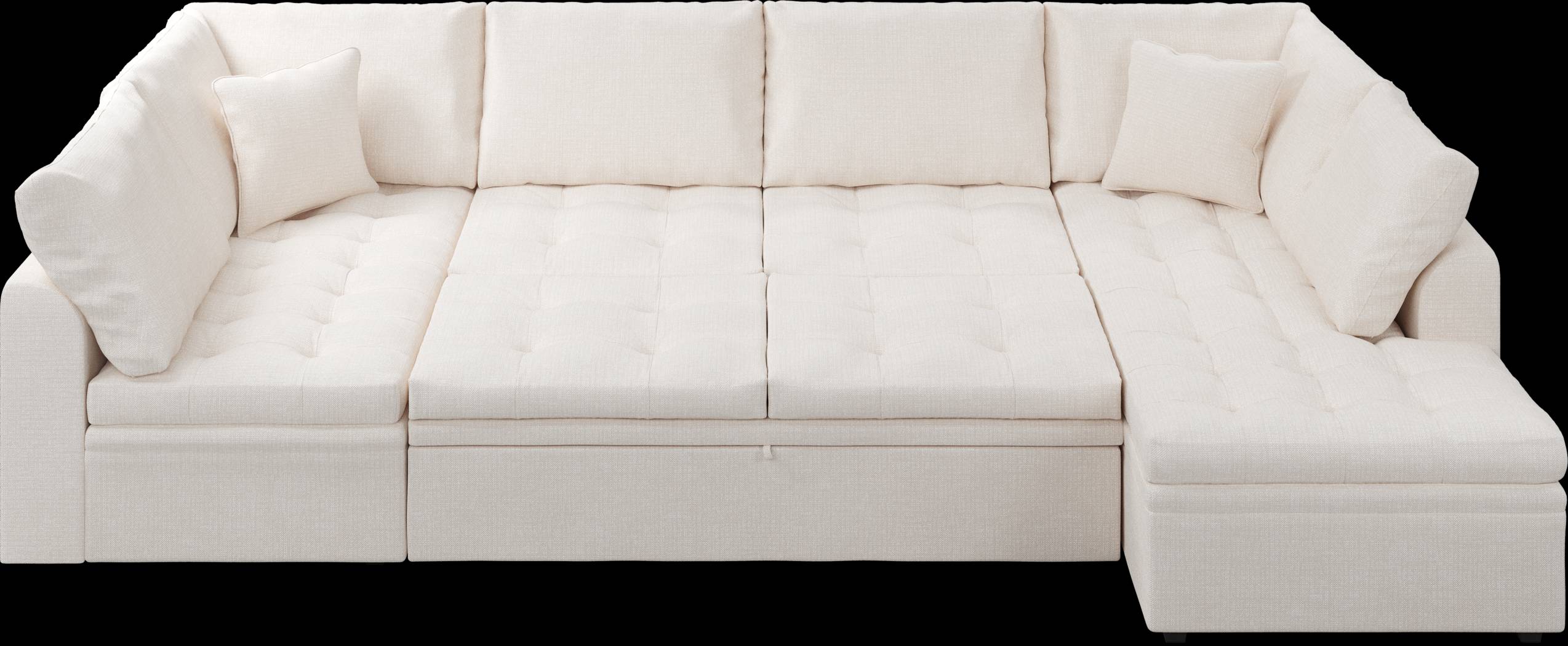 Sheridan Square Off-White 5 Pc Sleeper Sectional Living Room - Thumbnail - Image 7