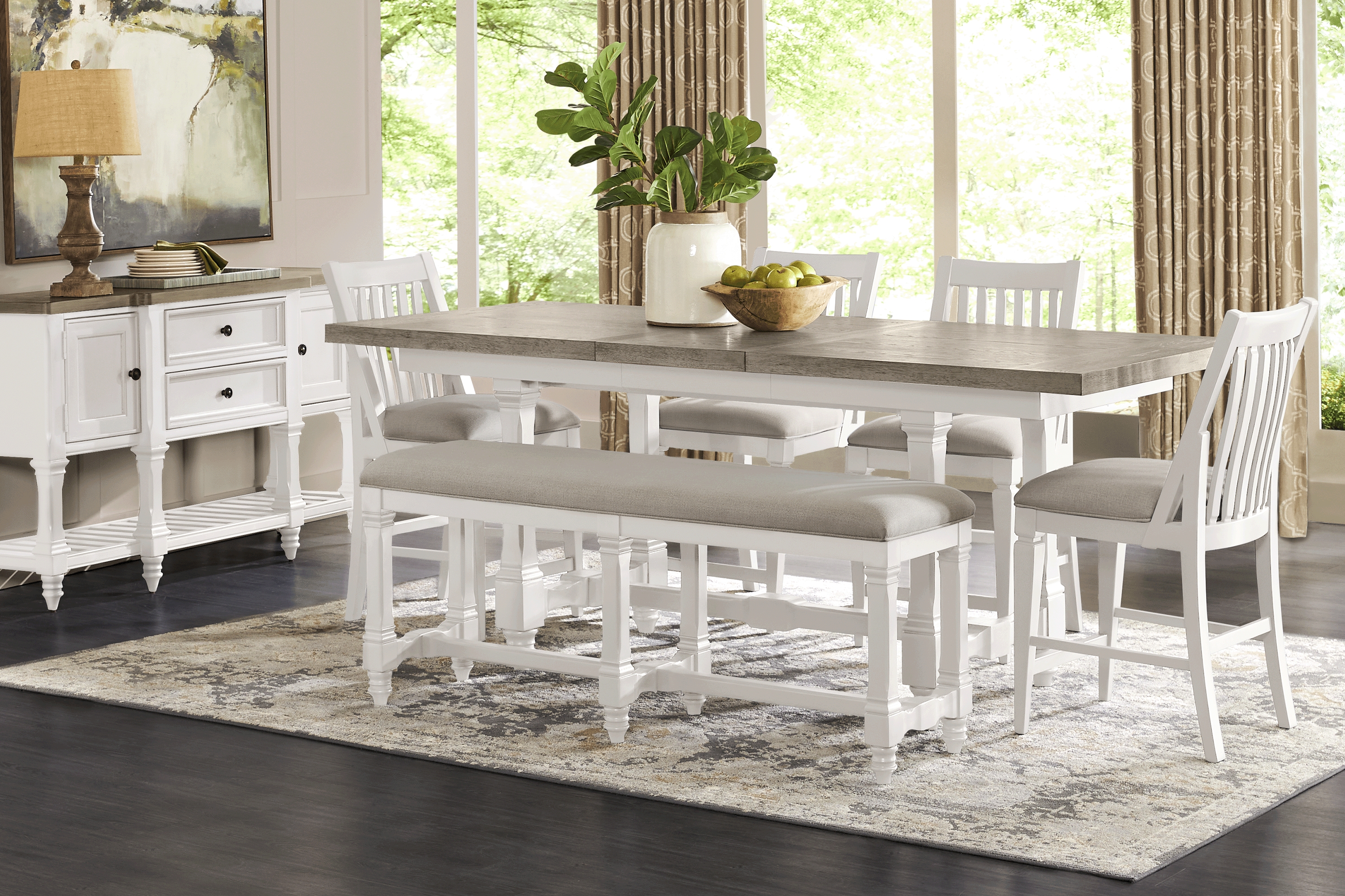 Shorewood White 5 Pc Counter Height Dining Room - Thumbnail - Image 1