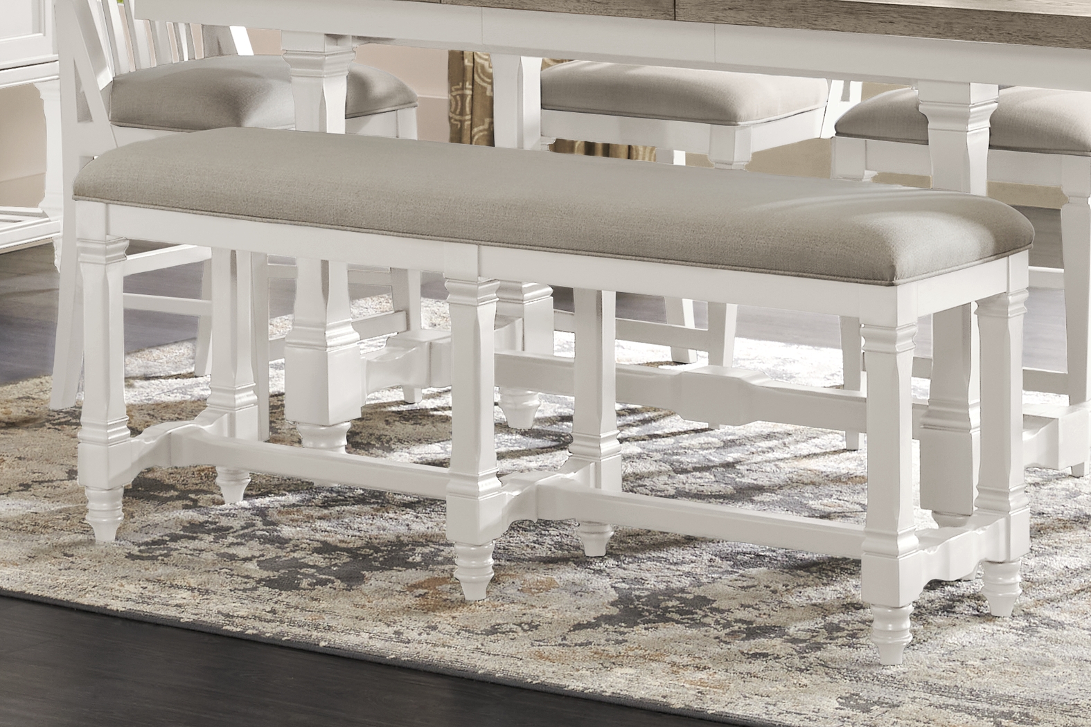 Shorewood White Counter Height Bench - Thumbnail - Image 3