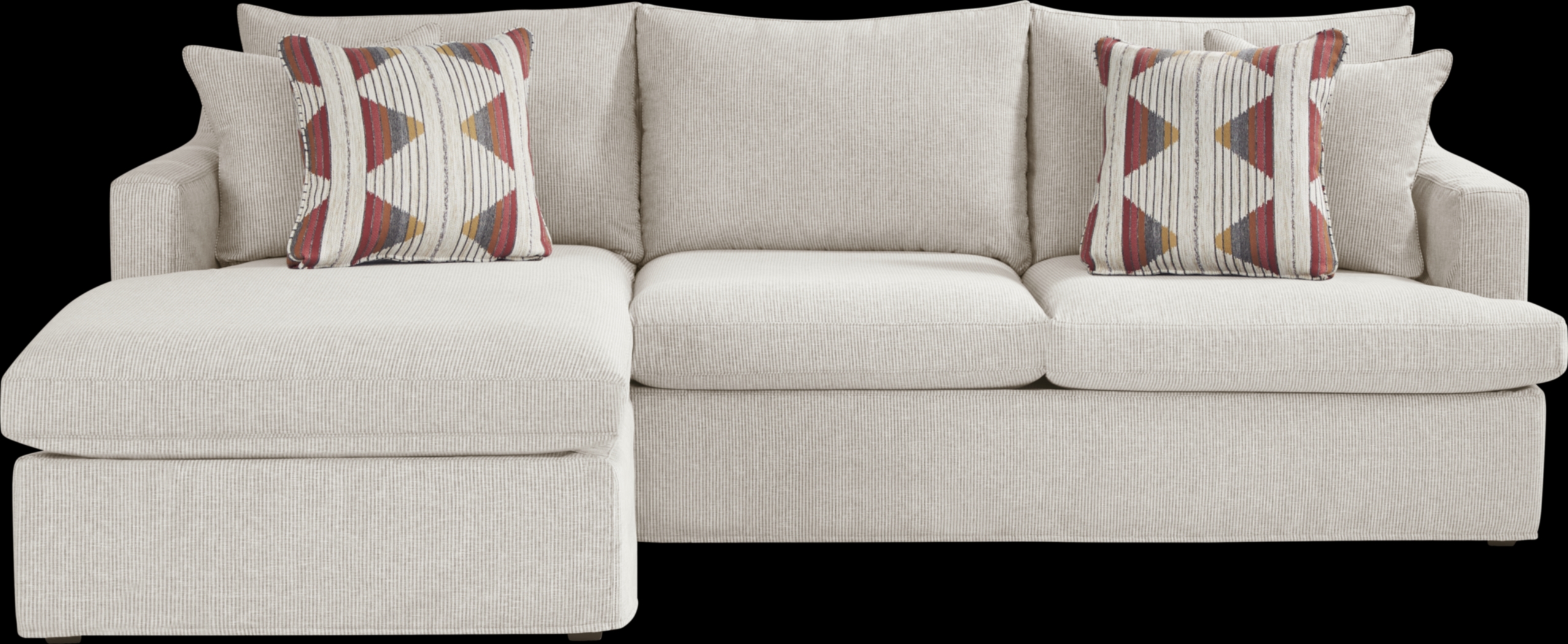 Soho Loft Beige Slipcover 4 Pc Sectional Living Room - Thumbnail - Image 2